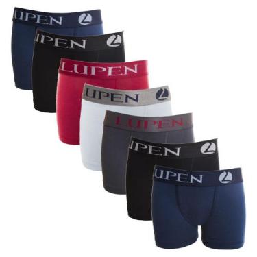 Imagem de Kit 6 cuecas boxer algodão infantil colorido lupen, G, Multicolorido