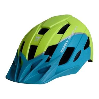 Imagem de RNXRZANK Capacete de Bicicleta para Adultos, Acessórios Leves para Bicicleta para Deslocamento Diário, Equipamentos Esportivos para Ciclismo de Estrada, Amarelo Azul