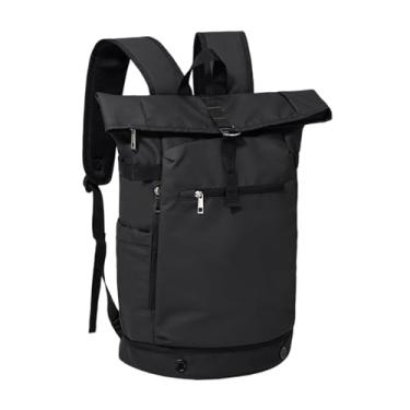 Imagem de simhoa Mochila de tênis com rodinhas, bolsa de badminton, bolsa de tênis para deslocamento, acampamento ao ar livre, Preto