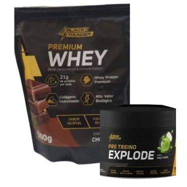 Imagem de KIT Whey Premium BLACK500g + EXPLODE 150G-THUNDER - BLACK-THUNDER, Cho