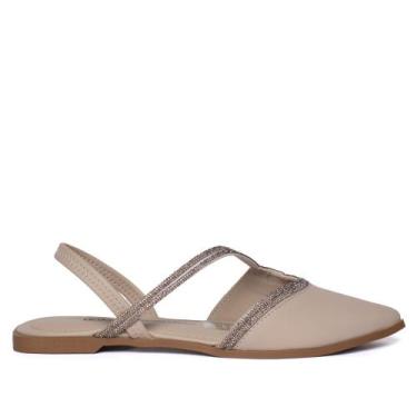 Imagem de Mule Feminino Dakota Napa Strass Conforto Bege, Bege, 35