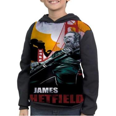 Imagem de Moletom Infantil James Hetfield Heavy Metal Metallica - smoke, Preto, 