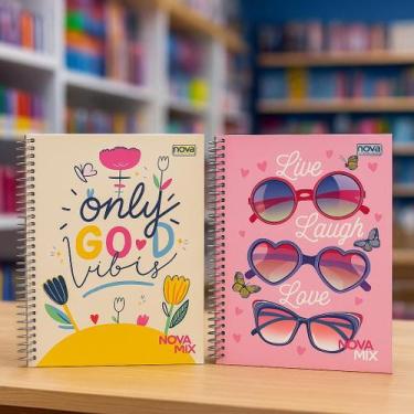 Imagem de Kit 4 Caderno Universitario 1 Matéria 80 Folhas Sortido - Nova mix, Fe