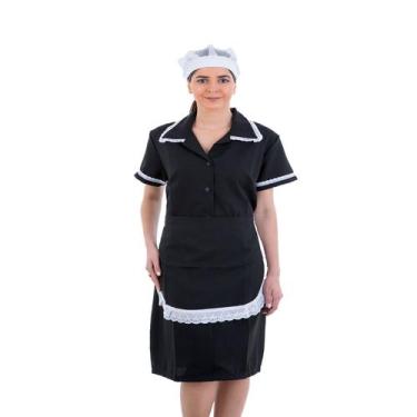 Imagem de Vestido em Tecido Oxford Com Avental e Detalhes em Bordado Ingles para