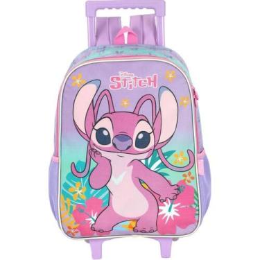 Imagem de Mochila Infantil com Rodinha STITCH Roxo G - Luxcel