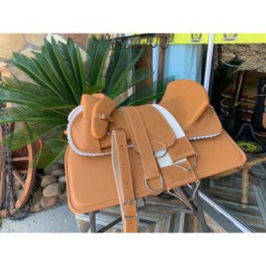 Imagem de Kit de Montaria Sela Freio de Ouro Travessão Chinchador Barrigueira Lo