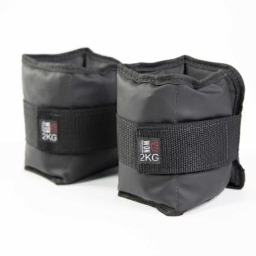 Imagem de Par Caneleira Tornozeleira de Peso 2 kg Profissional WON Preto Treinar