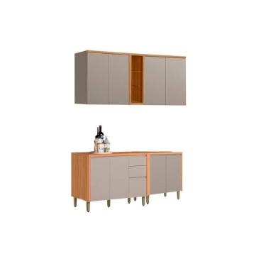 Imagem de Kit Cozinha Modulada 4 Peças Allure (2aéreos+2balcões) Cp26 Jequitiba-gris Fosco - Linea Brasil