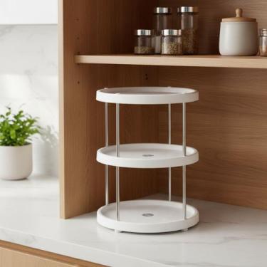 Imagem de Prateleira Giratória 360 3 Andar Multiuso Organizador Rack - Imporient