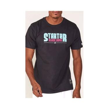 Imagem de Camiseta Básica Masculina Estampada Preta T771A - Starter