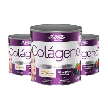 Imagem de Kit 3x Colágeno Verisol com Ácido Hialurônico e Vitaminas 200g Body Ac