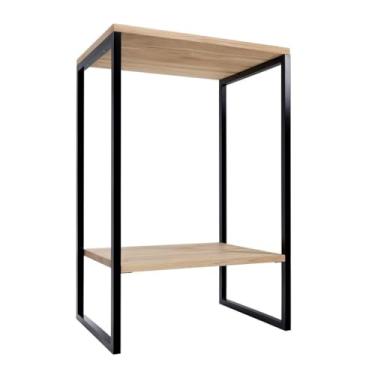 Imagem de Criadomudo para Quarto, Mesa de Cabeceira Estilo Industrial, Madeira E Metal