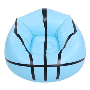 Imagem de Diydeg Cadeira de Saco de Feijão, Padrão de Basquete Azul Sofá Inflável de PVC Sofá Inflável Ergonômico Cadeira Lounge Chair para Ler Assistir Filmes