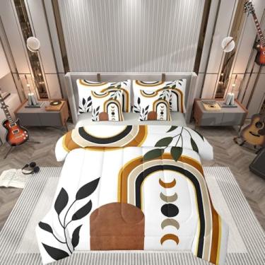 Imagem de Castle Fairy Conjunto de cama boêmio moderno, bonito, estético, feminino, tamanho casal, 7 peças, para decoração de quarto de dormir, geométrico, arte exclusiva, para meninas e mulheres, conjunto de