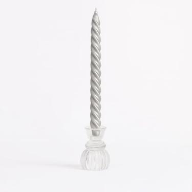 Imagem de Velas Castiçal Douradas e Prateadas - Waves, Curva, Twist, Palito - Waves - Prata