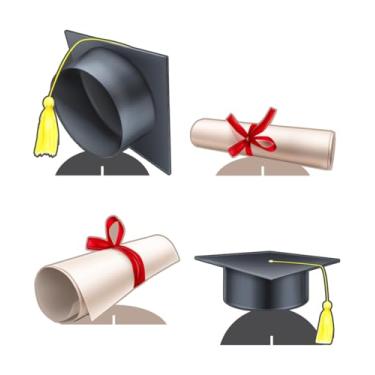 Imagem de KIT 4 Displays Formatura 20cm - Vinil Fosco Sem Reflexo - Totem Decoração Festa Infantil Aniversário