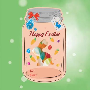 Imagem de Cartões de troca de Páscoa fofos, cartão comemorativo com design de garrafa – comporta pequenos presentes ou lanches, perfeito para crianças, meninos, meninas