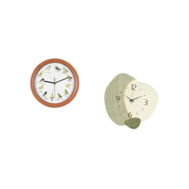 Imagem de Fenteer Relógio de Parede com Canto Melódico de Pássaros para Decoração de Cozinha, Escritório E Casa, Desenho Animado Silencioso, Relógio Decorativo para Pen