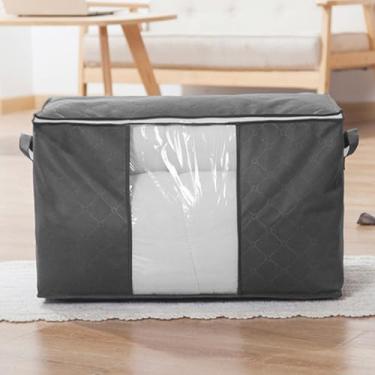 Imagem de Sacos de armazenamento grandes, bolsa de transporte, organizadores de armário, bolsa de armazenamento dobrável, bolsas de armazenamento doméstico para edredom, cobertor, travesseiro, armário, roupas