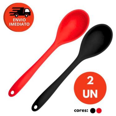 Imagem de Kit Silicone Maciço Jogo Colher Arroz Espátula Raspadora Pão Duro Bate