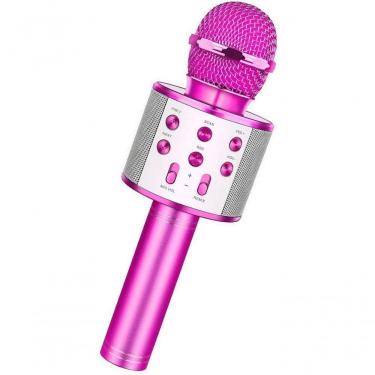 Imagem de Microfone Karaoke Bluetooth Sem Fio Recarregável - Rosa