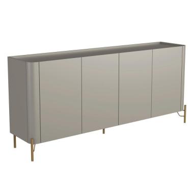 Imagem de Buffet Para Sala De Jantar 4 Portas 1 Gaveta Pés Industrial Dourado Naim I03 Grigio - Lyam