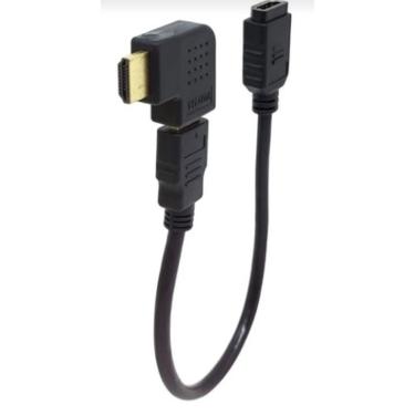 Imagem de Cabo Hdmi Extensor 30cm 90° Pequeno Curto Para Chromecast -flx