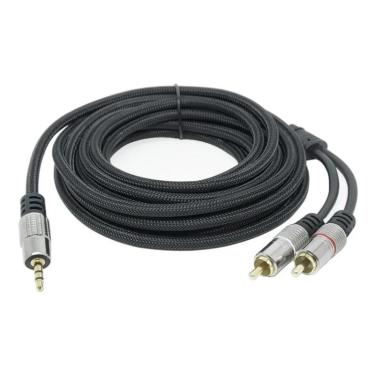 Imagem de Cabo Audio Auxilia P2 Fone De 5 Metros Para Rca Caixa De Som