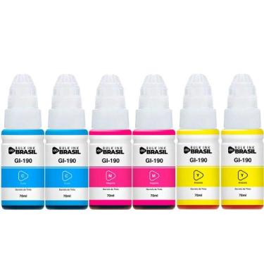 Imagem de Kit 6 Tintas Para G3110, G3111, G4100 G2100 G2110 Gi-190 - Bulk Ink Do
