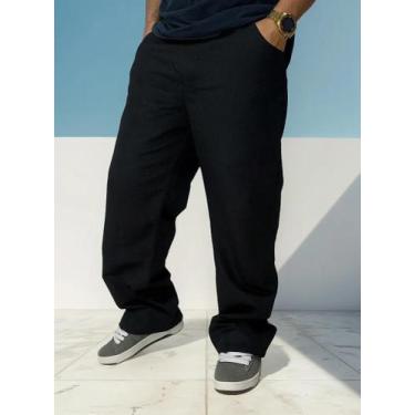 Imagem de Calça Balão Calca Jeans Masculina Bag Boca Larga Streetwear - sem marc