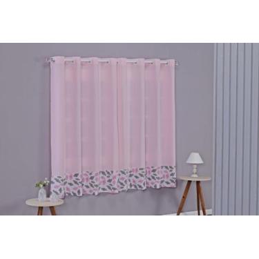 Imagem de Cortina Quarto Infantil e Bebê Algodão Com Barrado Estampado Decorativ