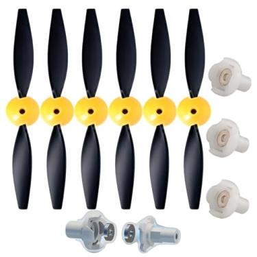 Imagem de Upgraded Magnetic 400mm Series RC Airplane Propeller Accessory Pack - 6 Props + 3 Adapter Mounts (Yellow-2 bladed)