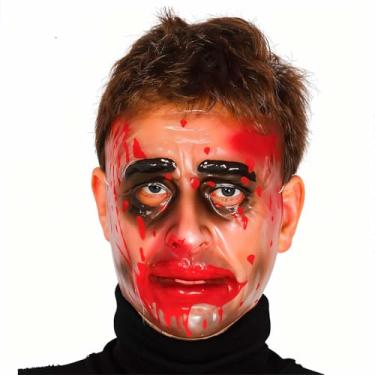 Imagem de Máscara Halloween de Terror Transparente Com Sangue Infantil e Adulto