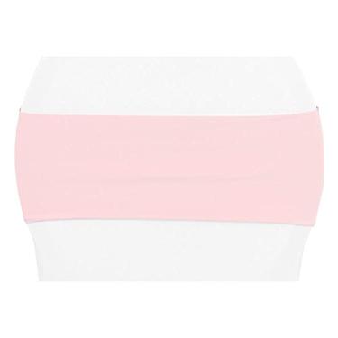 Imagem de Pulseira de cadeira de elastano rosa - 12,7 cm x 30,5 cm (1 peça), decoração de cadeira elástica e elegante, perfeita para banquetes, casamentos e eventos
