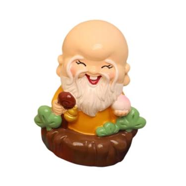 Imagem de IEUDNS Coleção de presentes de estátua chinesa tradicional, ornamento de resina Feng Shui, escultura para sala de estar, mesa, escritório, corredor, Deus Da Longevidade