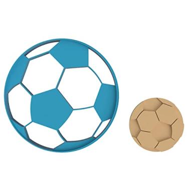 Imagem de Bola de futebol com impressões – Jogo – Footbsll – Esfera – Bola – Bola – Bola – Bola de chute – Futebol canadense – Jogador de futebol – Basquete – Rugby – Cortador de biscoito/Biscoito de açúcar