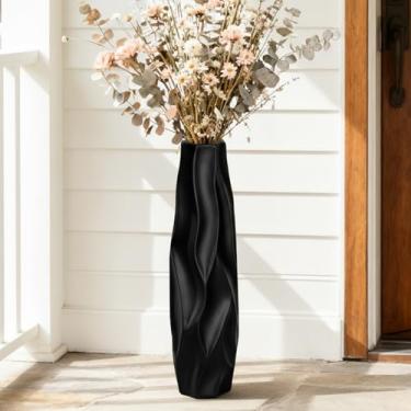 Imagem de Vaso extra grande preto – Vaso de cerâmica decorativo moderno de 61 cm para sala de estar, corredor ou decoração de casa