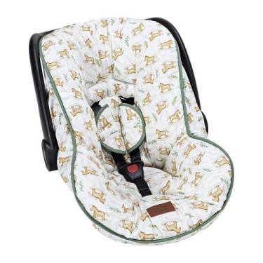 Imagem de Capa De Bebê Conforto Com Protetor De Cinto Estampada 100% Algodão - 0