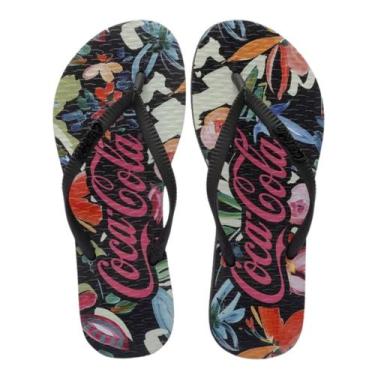 Imagem de Chinelo Coca Cola Bahai Feminino Preto, Preto, 34
