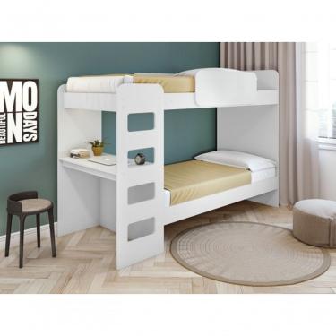 Imagem de Beliche Solteiro Cantos Arredondados Com Led Olga - Lopas Branco