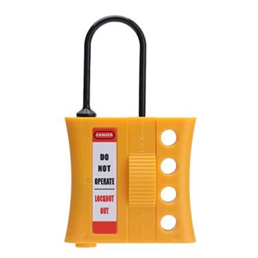 Imagem de Hasp Tagout Stop Lockout Loto Safety Lock isolado 4 furos Nylon ABS Plástico de engenharia Durável Resistente à corrosão para fechaduras de bloqueio de isolamento de energia 36 mm