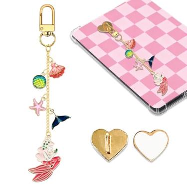 Imagem de Corrente de pingentes de sereia Kindle para amantes de livros mulheres e homens, chaveiro com pingente de sereia, pingente de acessórios de e-reader, presente para leitores de livros, pingentes