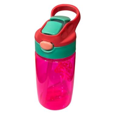 Imagem de Garrafa de Água em Plástico com Canudo de Silicone 450ml (Rosa)