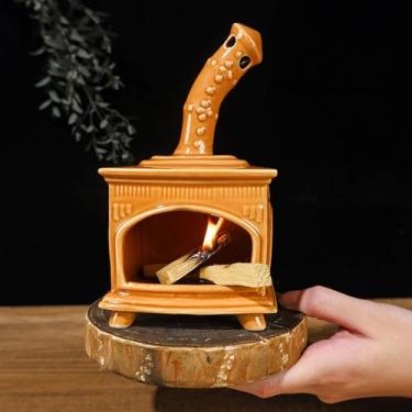 Imagem de MOUGIGI Suporte de cerâmica Palo Santo e mini tigela de borrão de chaminé | Queimador versátil para palitos de sálvia, cones de incenso, copal e velas | Adequado para ioga, meditação e práticas de
