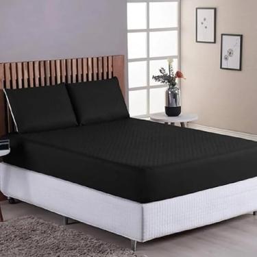 Imagem de Capa Impermeável Premium para Colchão Casal, Tecido Macio com Tecnologia Protect+, Proteção Contra Líquidos e Sujeira, Ideal para Uso Doméstico e Profissional (Preto)