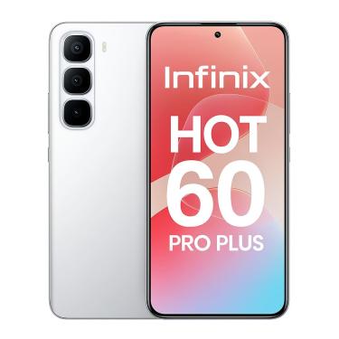 Imagem de Smartphone Celular Infinix Hot 60 Pro Plus, 256GB, 8GB RAM, Tela 6,78 144Hz, Android 14, Câmera 50MP, Bateria 5000mAh, Dual SIM, Prata