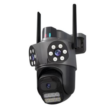 Imagem de Câmera de Segurança Wi-Fi 3MP Dupla Lente (Gun + Dome) com Visão Noturna Colorida, Detecção e Rastreamento Humano, H.265AI, PTZ