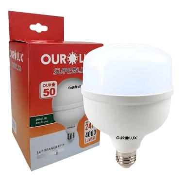 Imagem de Lampada Led Ourolux 50W Bulbo 6500K 4000Lm Branca Fria - Bra