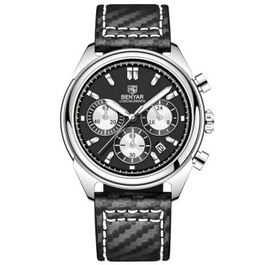 Imagem de Relógio Masculino Analógico Quartzo Cronógrafo Impermeavel Preto