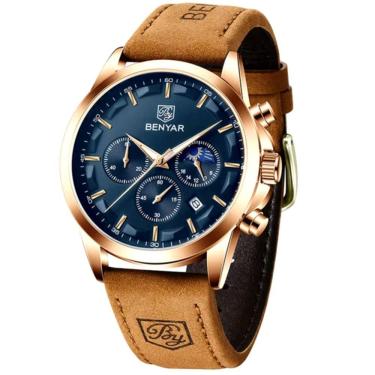 Imagem de Relógio De Pulso Masculino Movimento De Quartzo Design Esportivo Impermeavel Azul